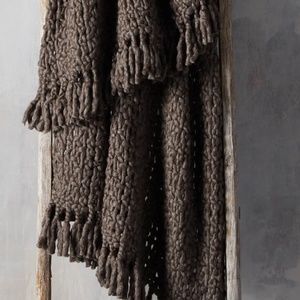 Arhaus Brown Chunky Throw  NEW